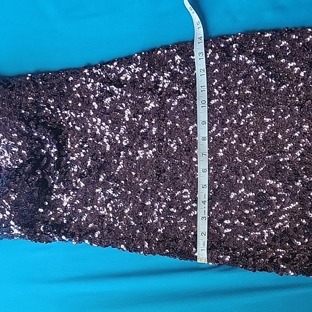 New Strapless Purple Sequin Dress - Picture 8 of 10